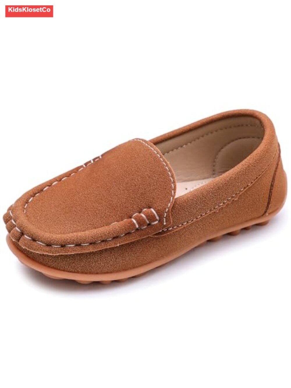 Boys Slip-On Dress Loafers Faux Suede TPR Sole Mocc